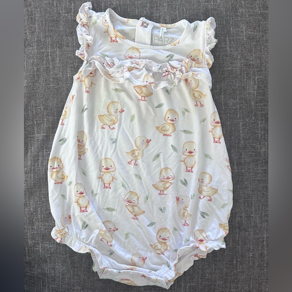 Posh Peanut Parz Vadim Cap Sleeve Ruffled Bubble Romper